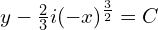  y- \frac{2}{3}i (-x)^{\frac{3}{2}}=C 