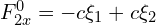  F_{2x}^{0}=-c \xi_1 + c \xi_2 