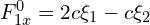  F_{1x}^{0}=2c \xi_1 - c \xi_2 