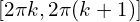  [2\pi k, 2\pi(k+1)] 