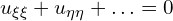  u_{\xi \xi} + u_{\eta \eta} + \ldots =0