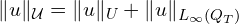  \| u \|_{\mathcal{U}} = \| u \|_{U} + \| u \|_{L_{\infty}(Q_{T})} 