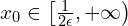  x_{0} \in \left[ \frac{1}{2 \epsilon},+\infty \right) 