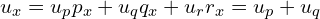 u_{x} = u_{p} p_{x} + u_{q} q_{x} + u_{r} r_{x} =u_{p}+u_{q}