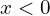  x<0 