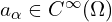  a_{\alpha} \in C^{\infty}(\Omega) 