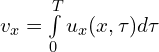  v_{x} =\int \limits_{0}^{T} {u_{x}(x,\tau) d \tau} 