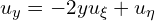  u_{y} = -2y u_{\xi} + u_{\eta} 