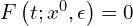  {F\left( t; x^0, \epsilon \right)=0} 