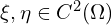  \xi, \eta \in C^{2}(\Omega) 