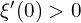  \xi'(0)>0